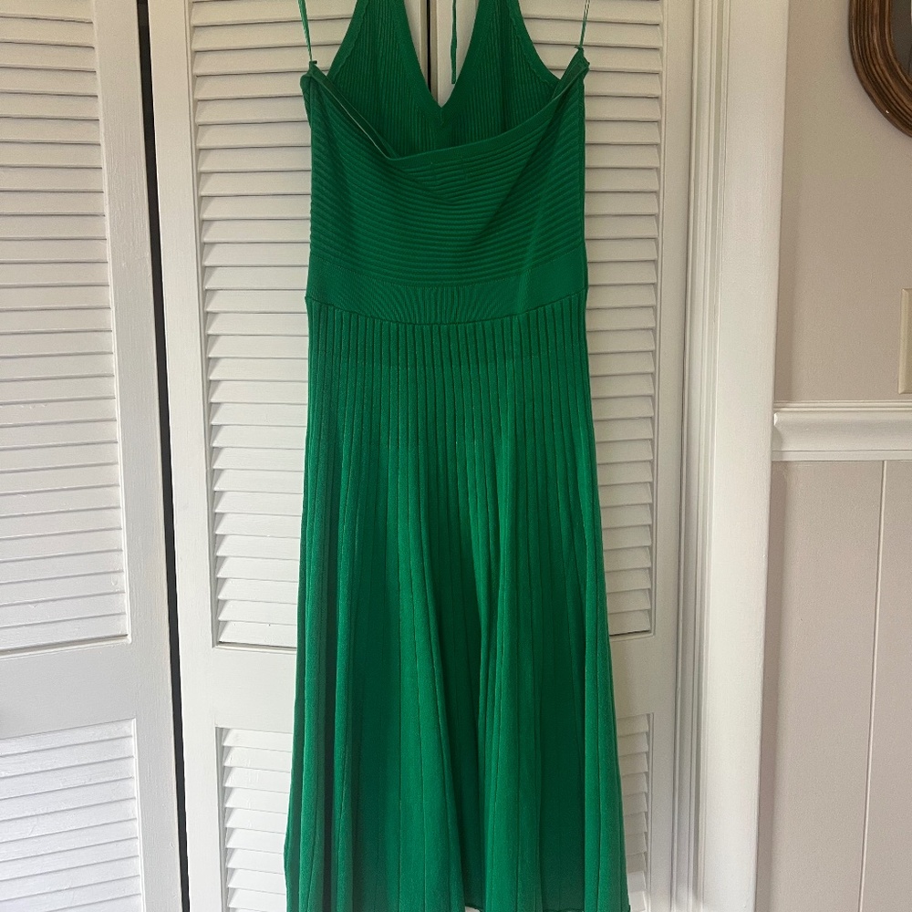 Halter Dress - Green Knit